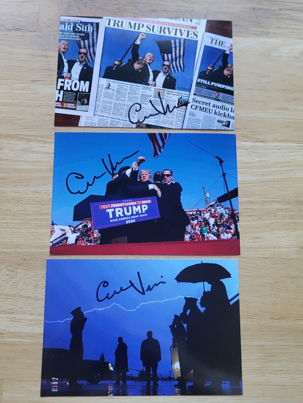 Evan Vucci Trump Photograher Hand Signed 4x6 Autograph Photos